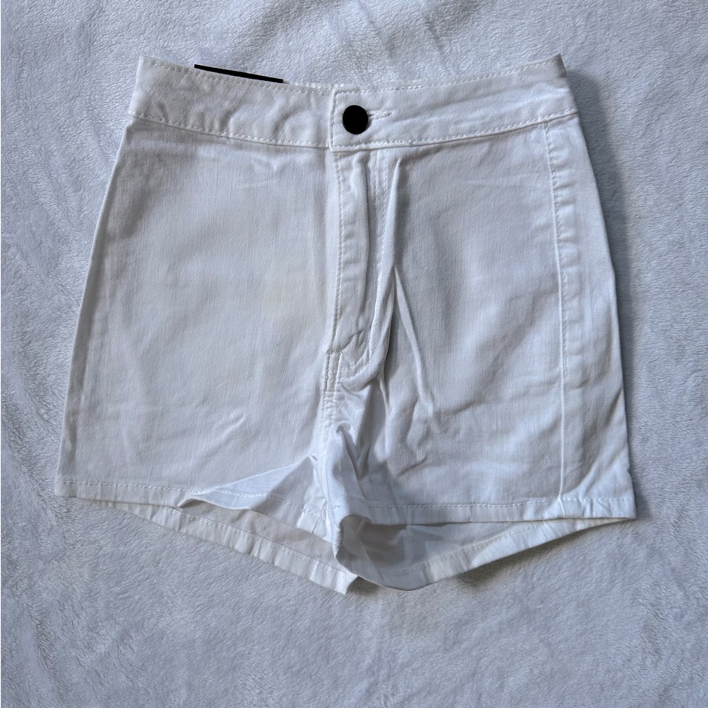 Fashion Nova Basic Beach Denim High Waisted Jean Shorts in White - Size XS, NWT
